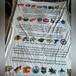 Large hockey minky blanket